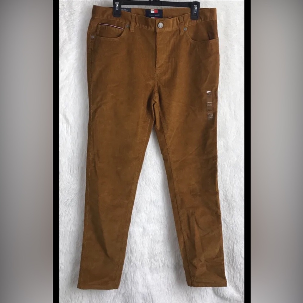 TOMMY HILFIGER Men`s Jeans Corduroy Flag Logo Slim Fit.